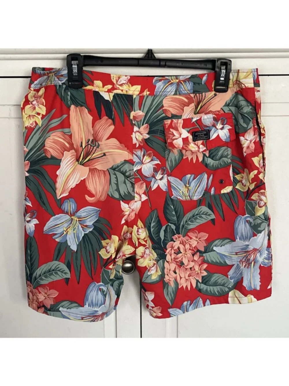 Abercrombie Swim Shorts Mens 34 Trunks Mesh Lined Tropical Print EUC